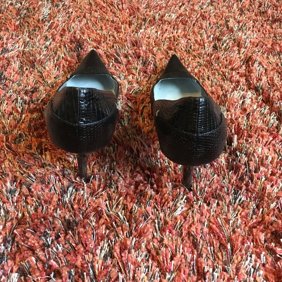 Italian Black Snake Heels